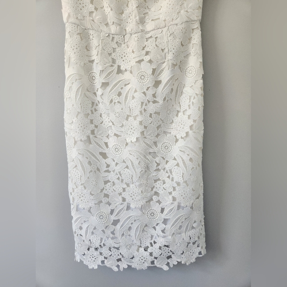 Shoshanna Lace Sheath Dress White Sz 8 - Picture 7 of 17